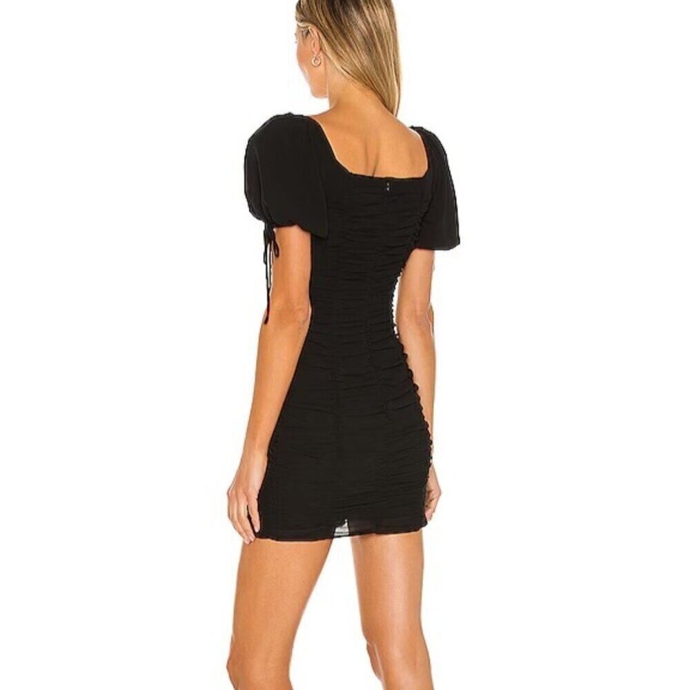 Majorelle Gerald Black Ruched Mini Dress Sorority Pref Round Semi Formal S EUC - Picture 3 of 12
